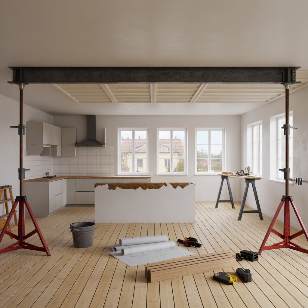 rivning av barande vagg i villa regler kostnad och forstarkn