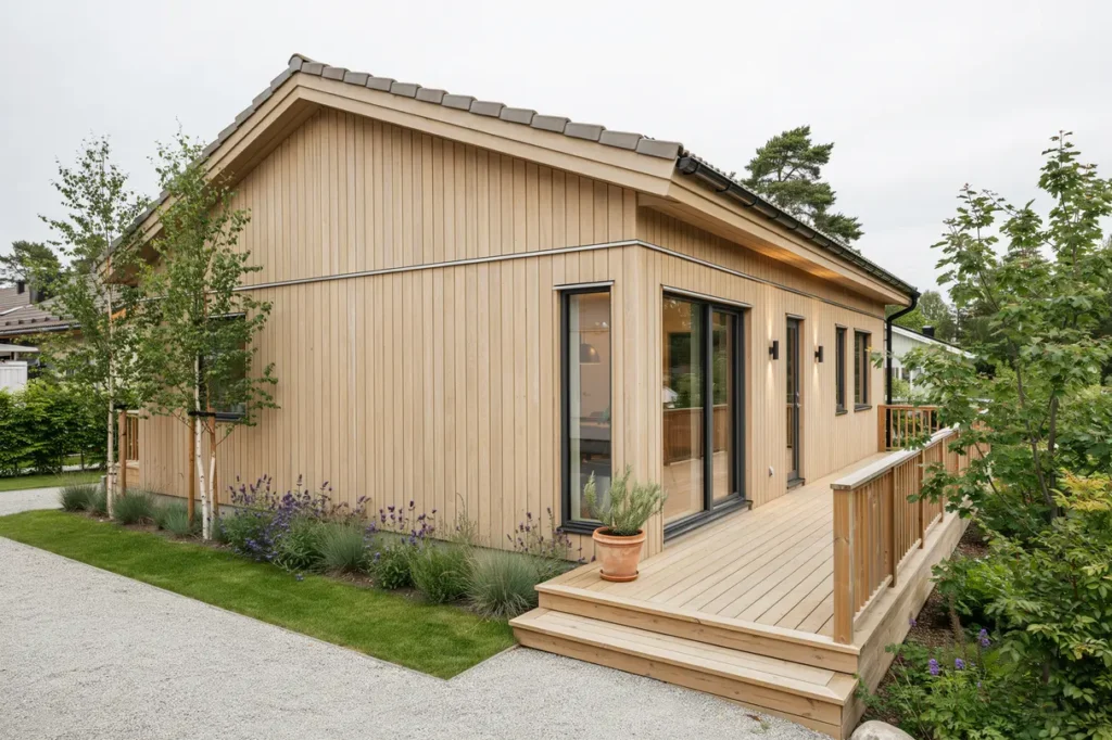 renovering av tr fasad och altan p villa i v sterhaninge