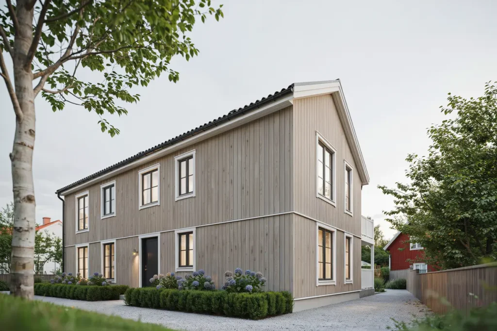 fasadbyte och till ggsisolering p villa i lillg rden
